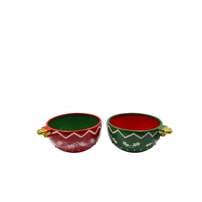 COPPA GRANDE CERAMICA ROSSO-VERDE CM24X11